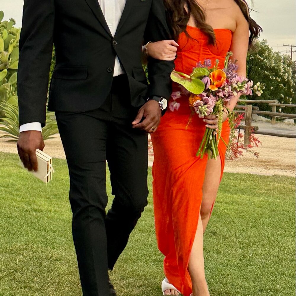 MILLA coral boustier dress